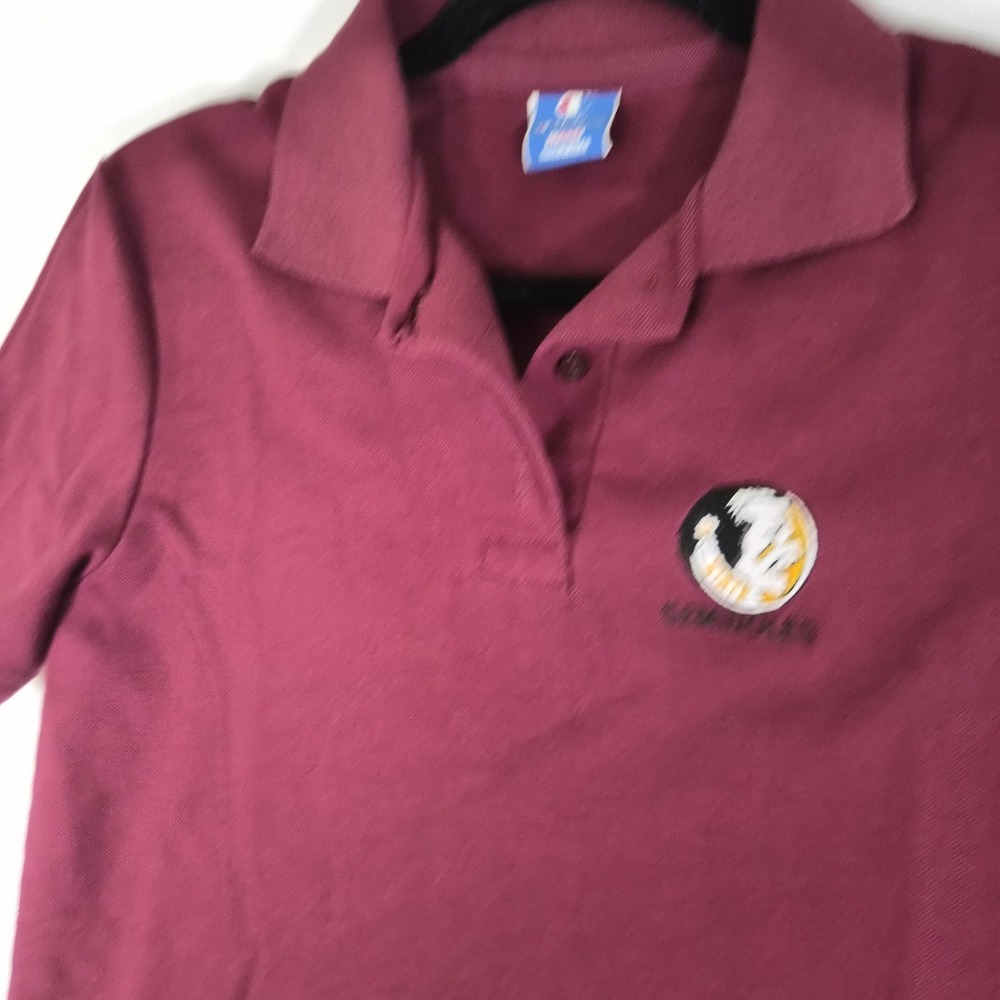 Vintage Champion Florida State Seminoles Polo Shirt Women's SMALL Made USA